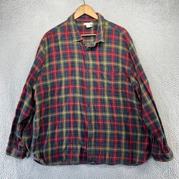 Carbon 2 Cobalt Flannel Shirt Mens Extra Large Black Colorful Plaid Check Cotton - Picture 1 of 11